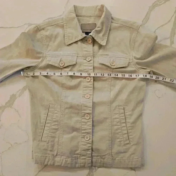 Calvin Klein Jeans Womens Jean Jacket Cream Tan Size Small - Picture 4 of 12